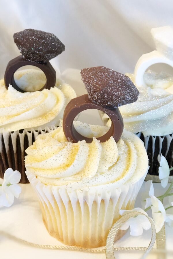 Chocolate Sparkling Engagement Ring Party Favors Or Cupcake Toppers