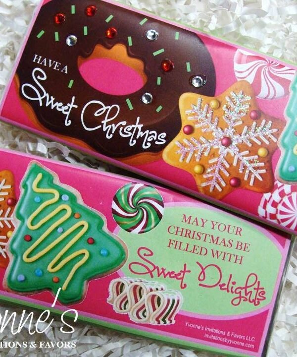 Christmas Candy Bar Wrappers For Chocolate Bars-Holiday Party Favors-Donuts, Sweets, Design-Stocking Stuffer-Teacher Class Office Gift