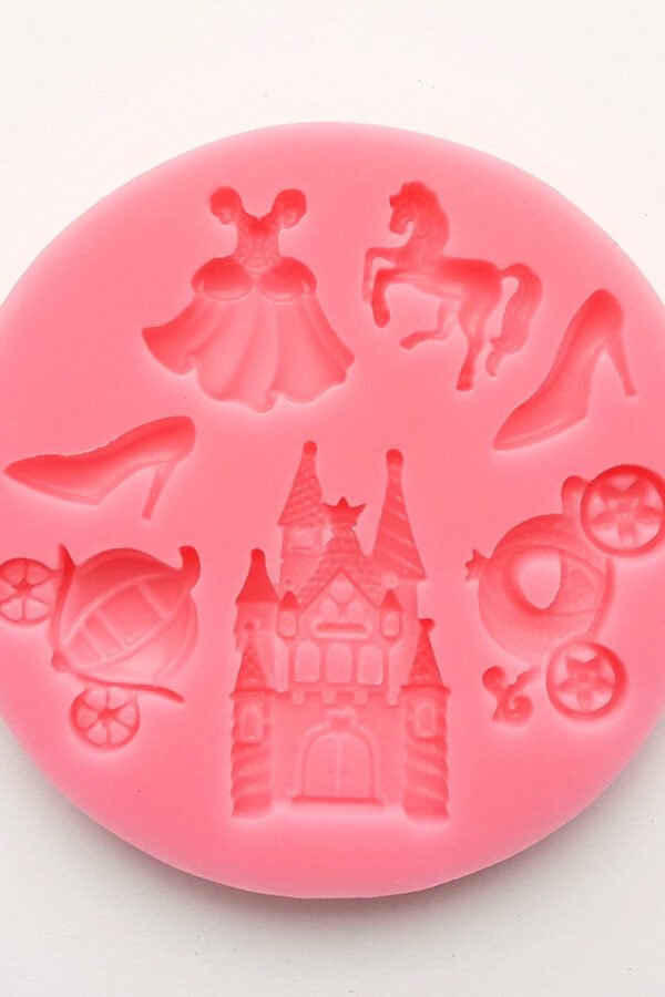 Cinderella Variety Silicone Mold, Fondant Cupcake Decoration Highly Detailed Chocolate Making - High Heels Castle Dress Horse