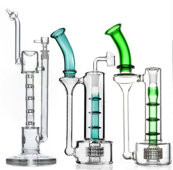 Classical Glass Bong with Handmade Hookah Clear Thickness Base Vapor Water Pipe Hookah Bongs green