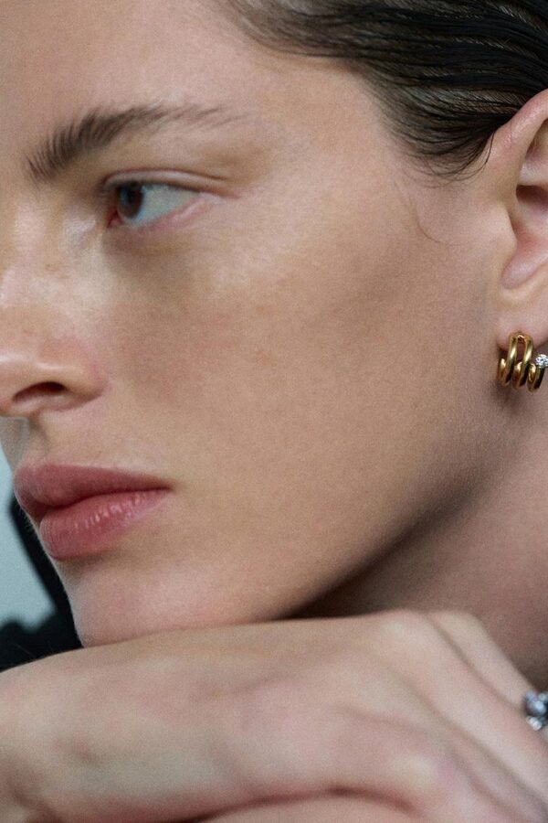 Coil with Stone Earrings (#8102)
