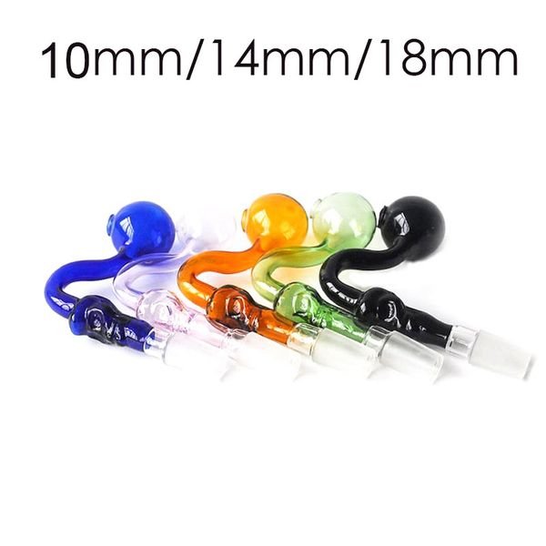 Colorful Curved pyrex 10mm/14mm/18mm male female Skull shape Glass Oil burner bowl for smoking water dab rig bong pipe