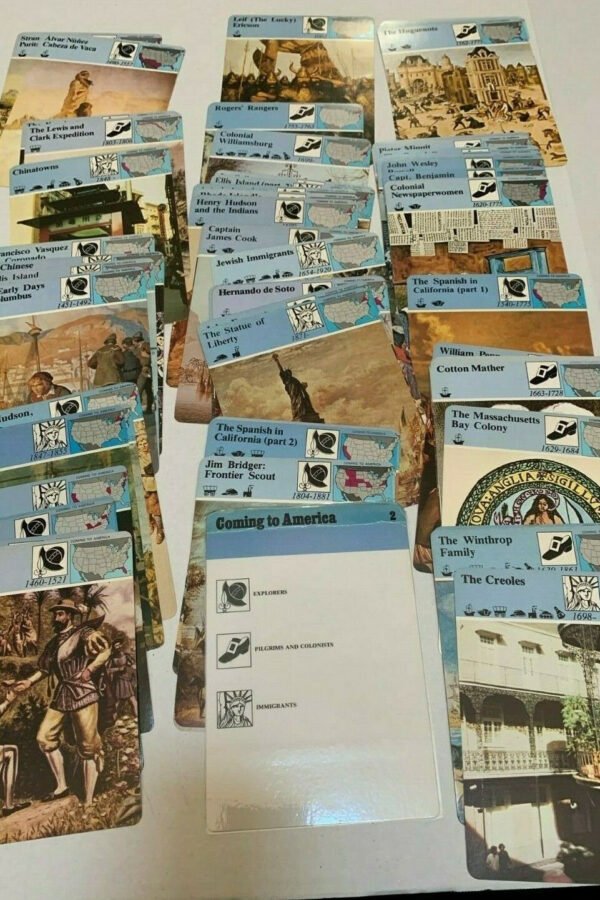 Coming To America Rare 70S #2 Story Of America 73 Cards Blue Headers Panarizon Immigrants Colonists Explorers Pilgrims History Kids Adults