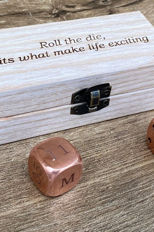 Copper Dices, 7Th Anniversary, Copper Leasure, Dice Box, Personalized Gift, Game, Tabletop Board Games, Gift