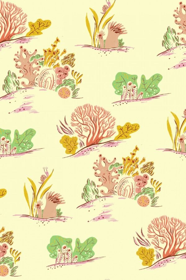 Coral in Pink/Mint From Malibu Collection By Heather Ross For Windham Fabrics | #52147-21
