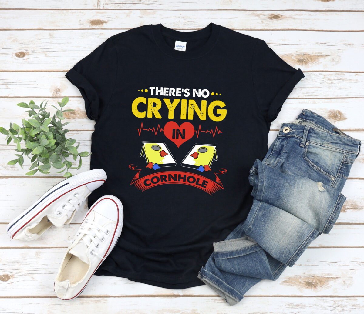 Cornhole Shirts For Women, Player, Tournament Shirts, Funny Cornhole, Theres No Crying in Corn Hole