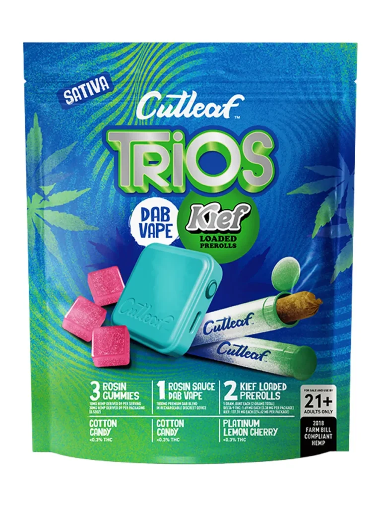 Cotton Candy | Platinum Lemon Cherry Cutleaf Trios Kief Loaded