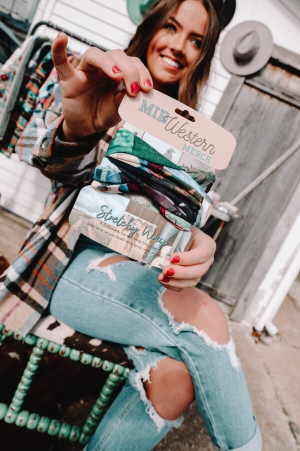 Cowboy Collage Hair Stretchy Wrap