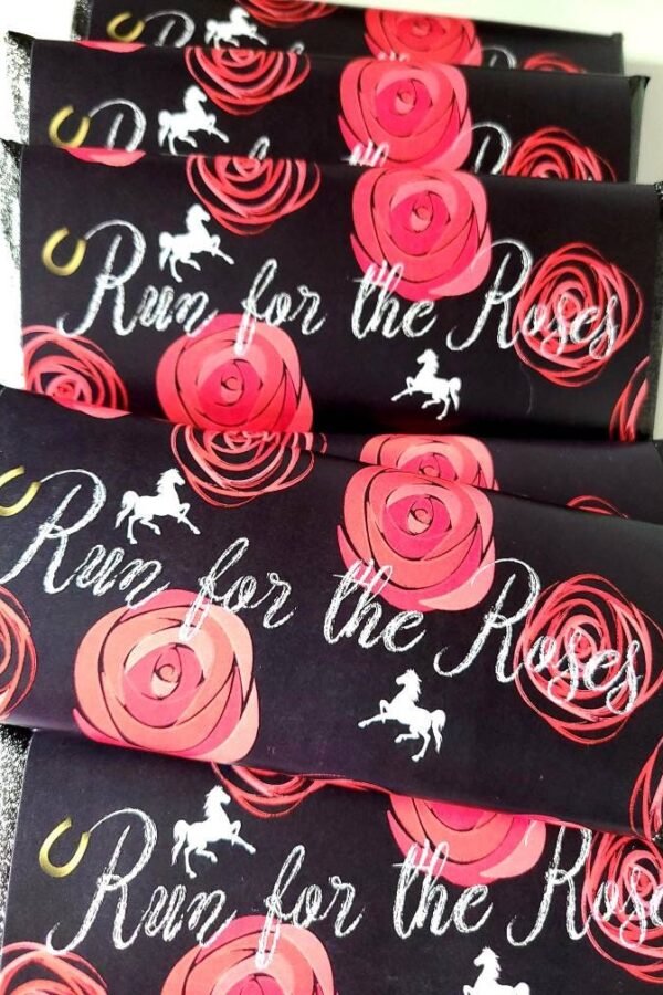 Custom Kentucky Derby Chocolate Favors Run For The Roses, Set Of 10