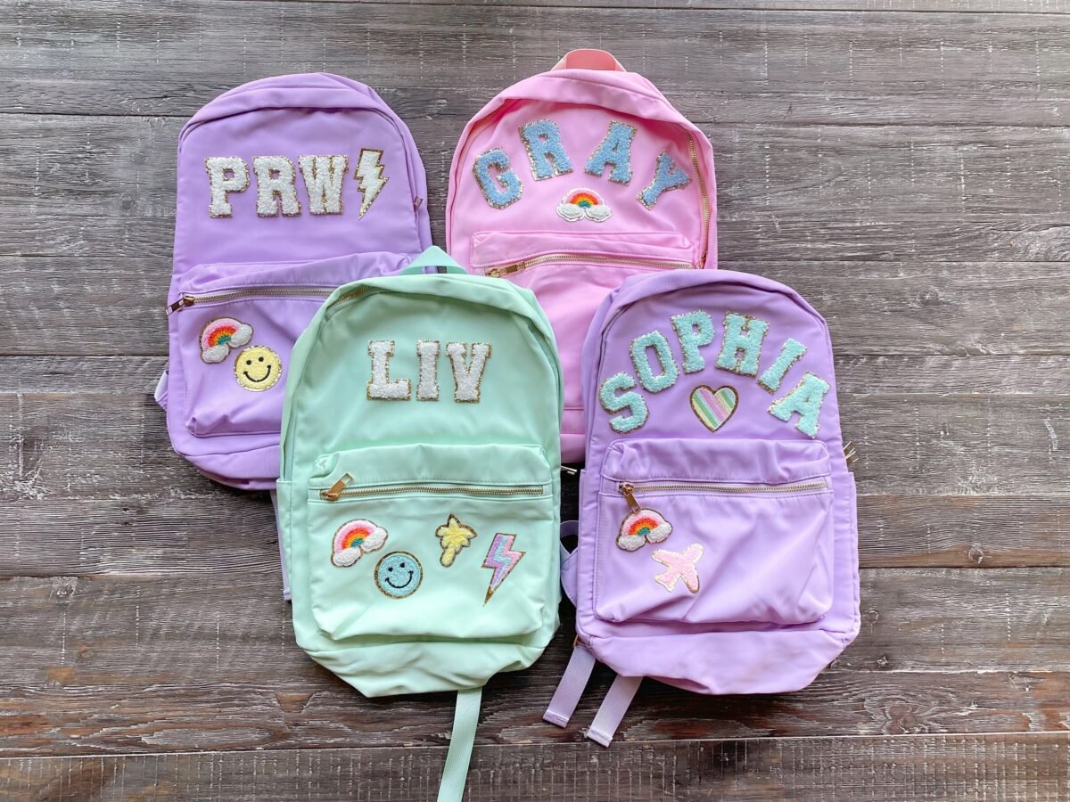 Custom Nylon Backpack Personalized Varsity Letter Patches
