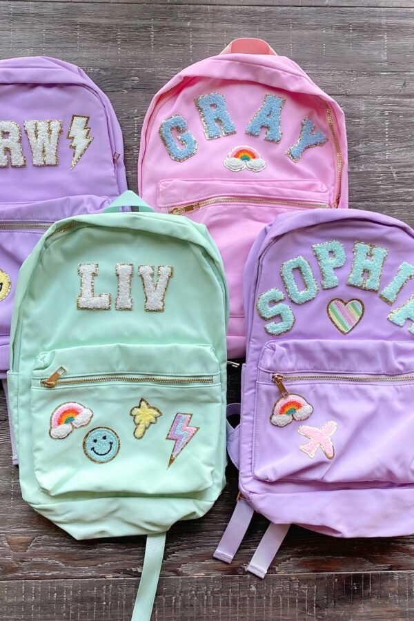 Custom Nylon Backpack Personalized Varsity Letter Patches