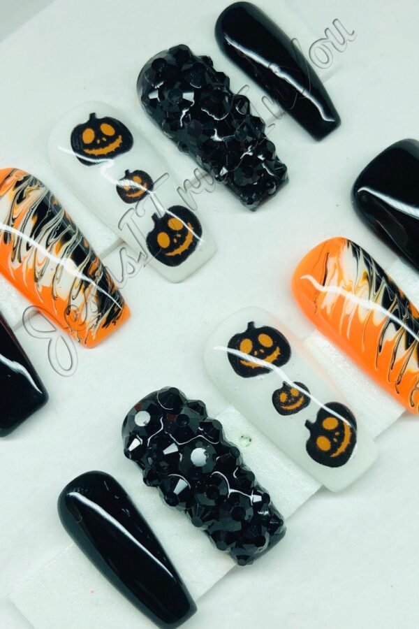 Cute Pumpkin - Halloween Gel Polish Press On Nails