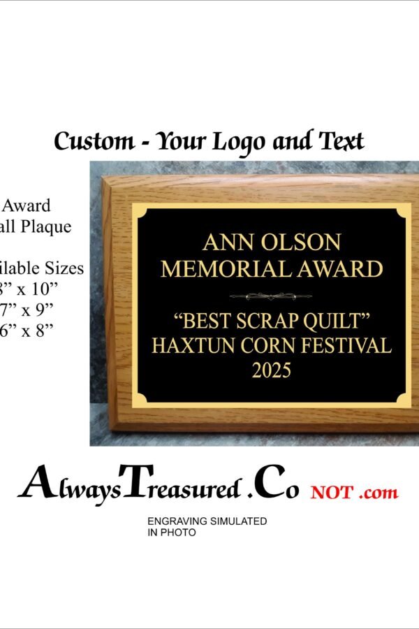 D30 Award Wall Plaque, in Appreciation, Years Of Service, Retirement, Donation, Sponsorship, Anniversary, Wedding, #oakprntblkglossgld/Sil