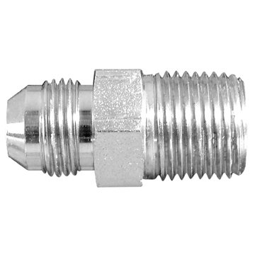 DAYCO 143752 Adapter Fitting; Hydraulic National Pipe Thread; Male 37 Degree Flare (JIC) to NPTF Male; 1-5/8 -12 Thread T1; 1-1/4 - 11-1/2 Thread T2; Steel; Single