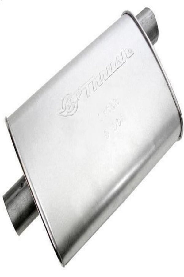 DYNOMAX 17633 Muffler Mellow Performance Tone Inlet 2.5 Pipe Connection Offset Outlet 2.5 Center