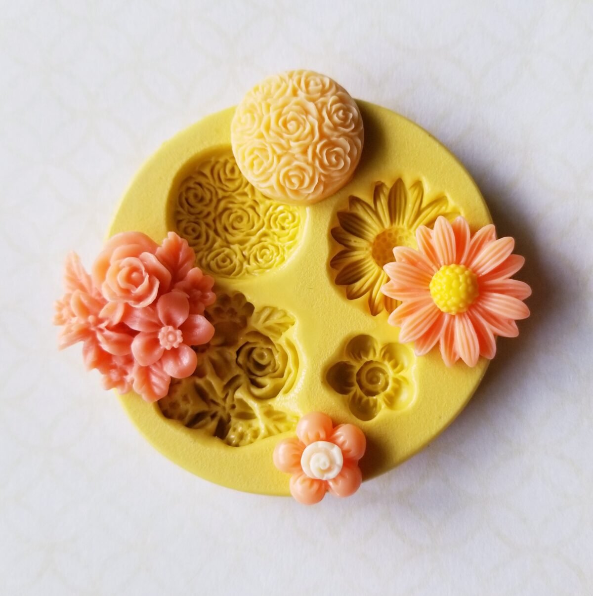Daisy & Rose Flower Mold Fondant, Chocolate, Polymer Clay