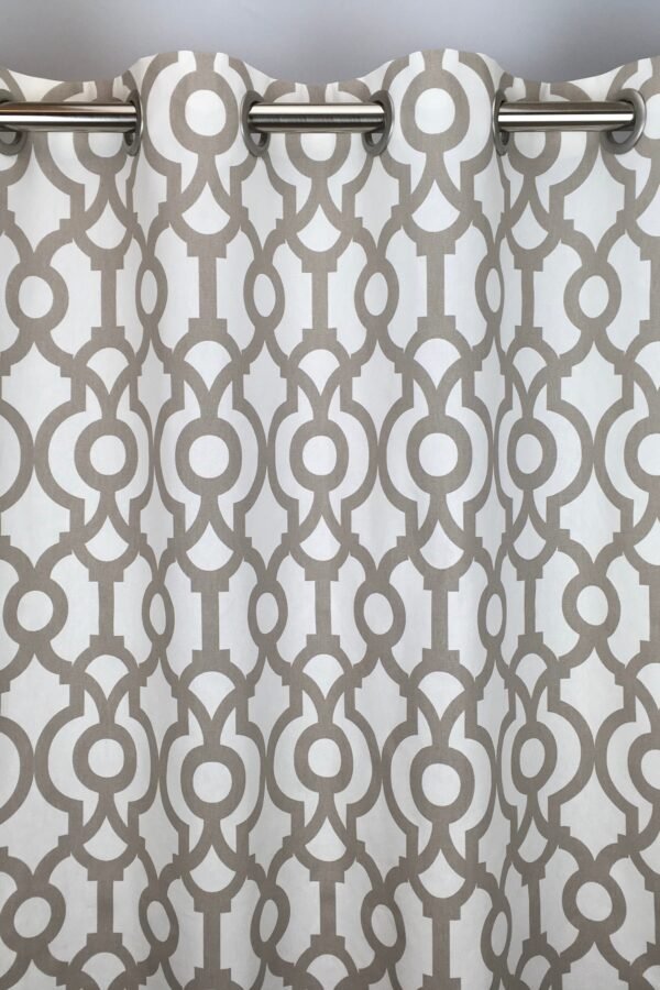 Dark Beige Curtains - Free Shipping Taupe Quatrefoil Lyon Ecru Tan Trellis Lattice Grommets 63 84 96 108 120