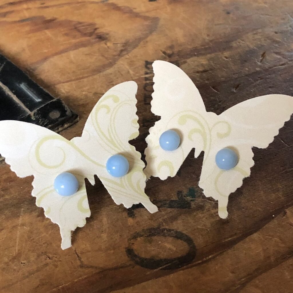 Delphite Glass Stud Earrings Recycled Vintage Blue Glass