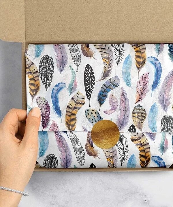 Design Gift Tissue Paper 20" X 30", Feathers