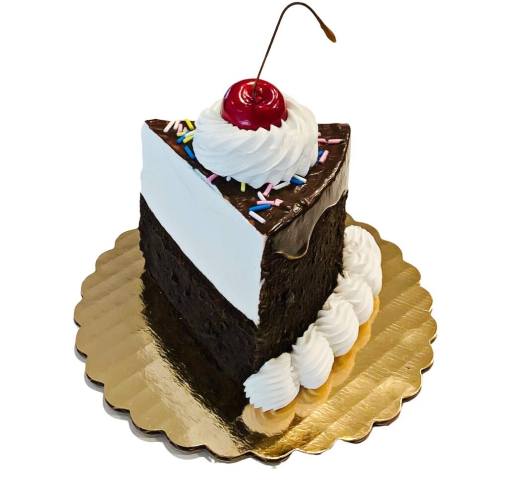Dezicakes Fake Piece Of Cake Chocolate Brownie Sundae With Sprinkles Slice Prop Decoration Dezicakes