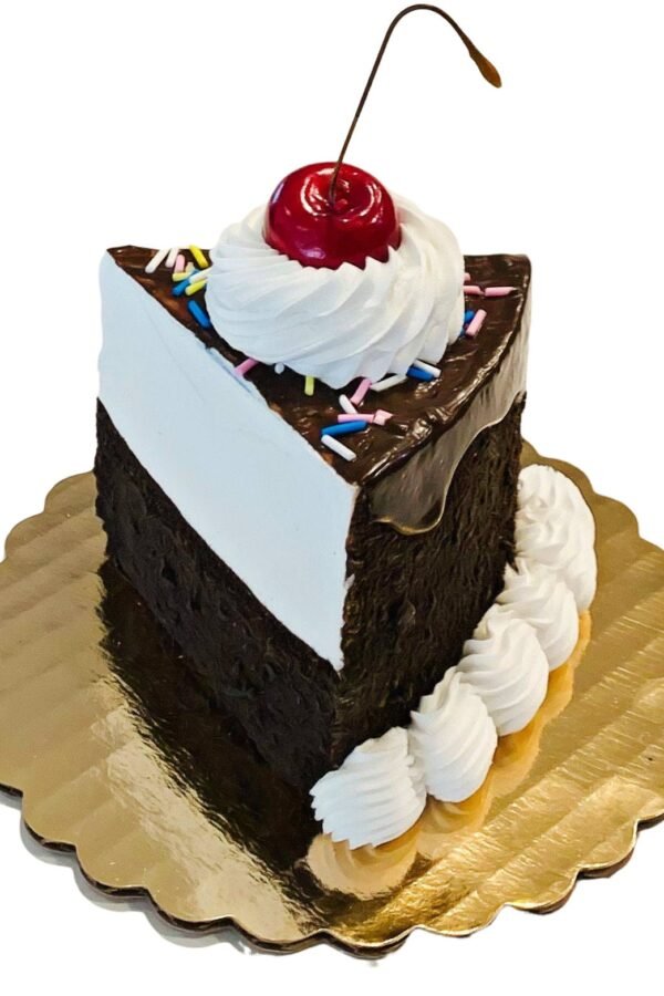 Dezicakes Fake Piece Of Cake Chocolate Brownie Sundae With Sprinkles Slice Prop Decoration Dezicakes