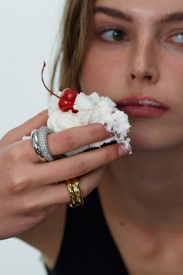 Double Pipe Pave Ring (#5401)