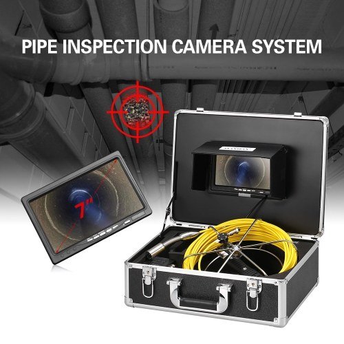 Drain Pipe Sewer Inspection Video Camera System with Keyboard 12 LEDs Night Vision
