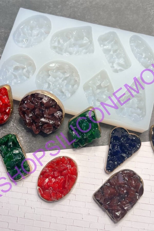Druzy Crystal-Geode Handmade Silicone Mold For Resin Pendant-Jewelery Making-Crafts-Candy-Chocolate-Fondant-Hot Glue-Clay & More