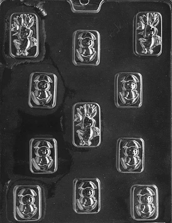 E011 Assorted Easter Chick Pieces Chocolate Candy Mold