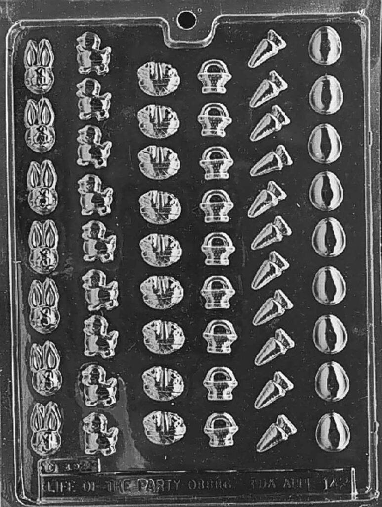 E142 Tiny Easter Assortment Bunny Egg Basket Carrot Chick Chocolate Candy Mold