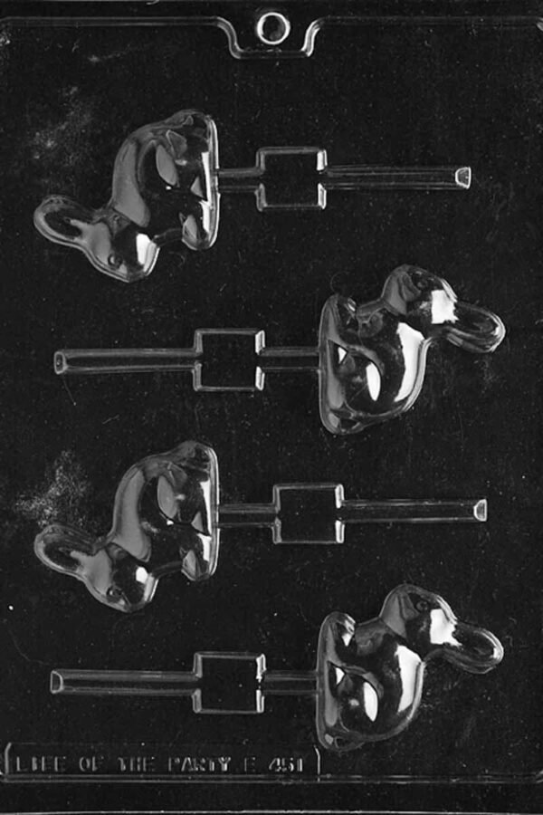 E451 Traditional Easter Bunny Lollipop Chocolate Candy Mold