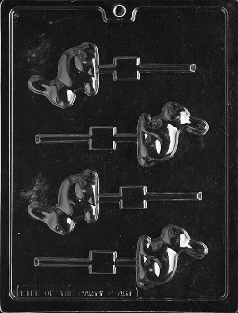 E451 Traditional Easter Bunny Lollipop Chocolate Candy Mold