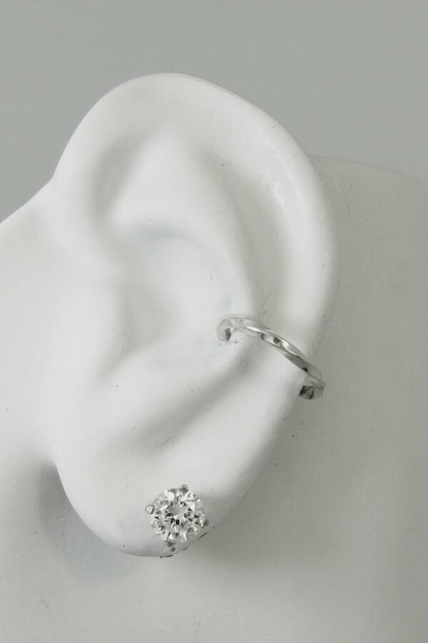 Ear Cuff, Silver Cuff, Non-Pierced, Cartilage Wrap, Earring Fake Conch, No Piercing, Cuff Earring, Faux Pierced Hoop Square Twist Esqtss