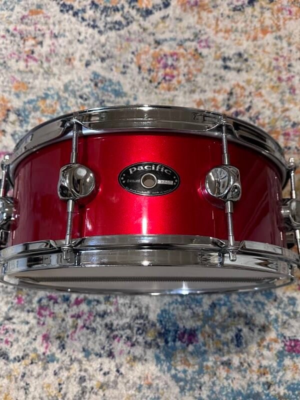 Early 2000 s PDP Pacific 5x14 8 lug snare drum Red wrap