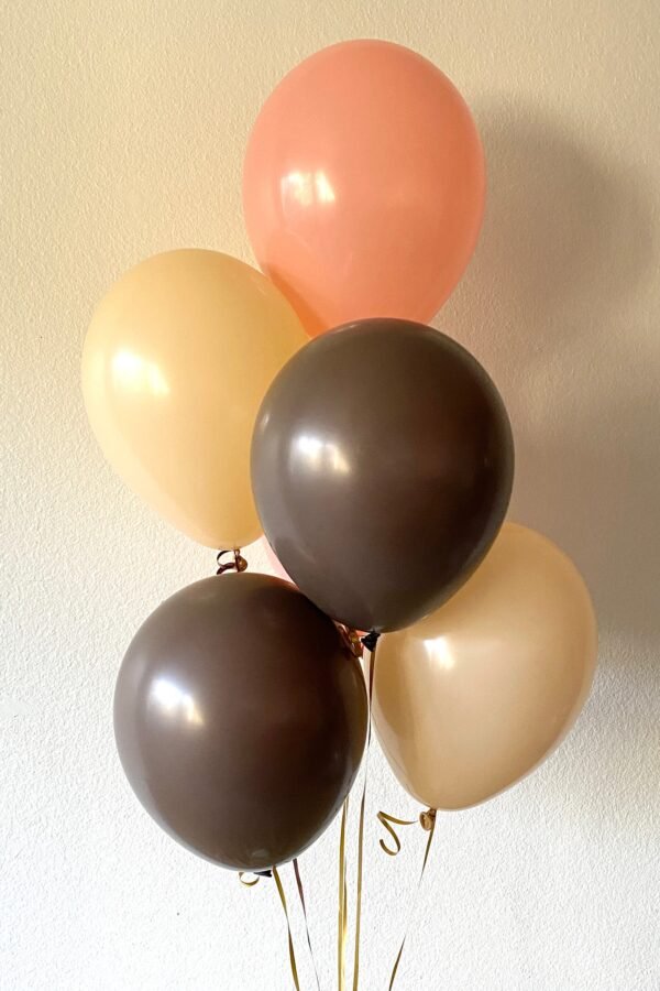 Earthy Boho Balloons With Blush Coral & Chocolate For Fall Or Thanksgiving Celebration Autumn Bridal Shower Birthday Party