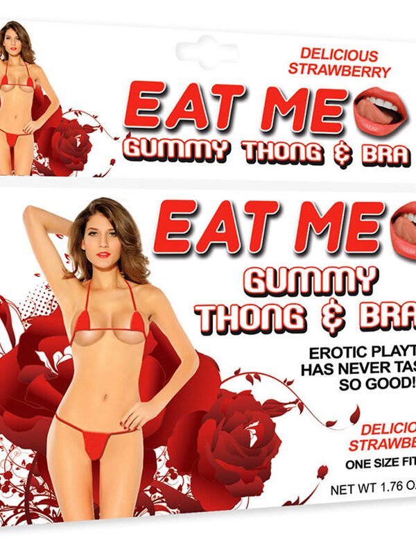Edible Underwear - Eat Me Gummy Thong & Bra Strawberry