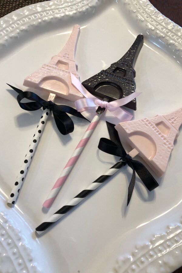 Eiffel Tower Paris Solid Chocolate Lollipops(1 Doz/Sweet 16/Bridal Shower/Wedding/Paris/Girl Birthdays/Baby Shower