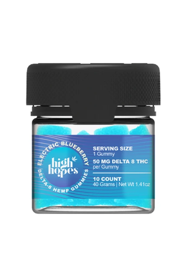 Electric Blueberry Koi High Hopes D8 THC Gummies 50mg