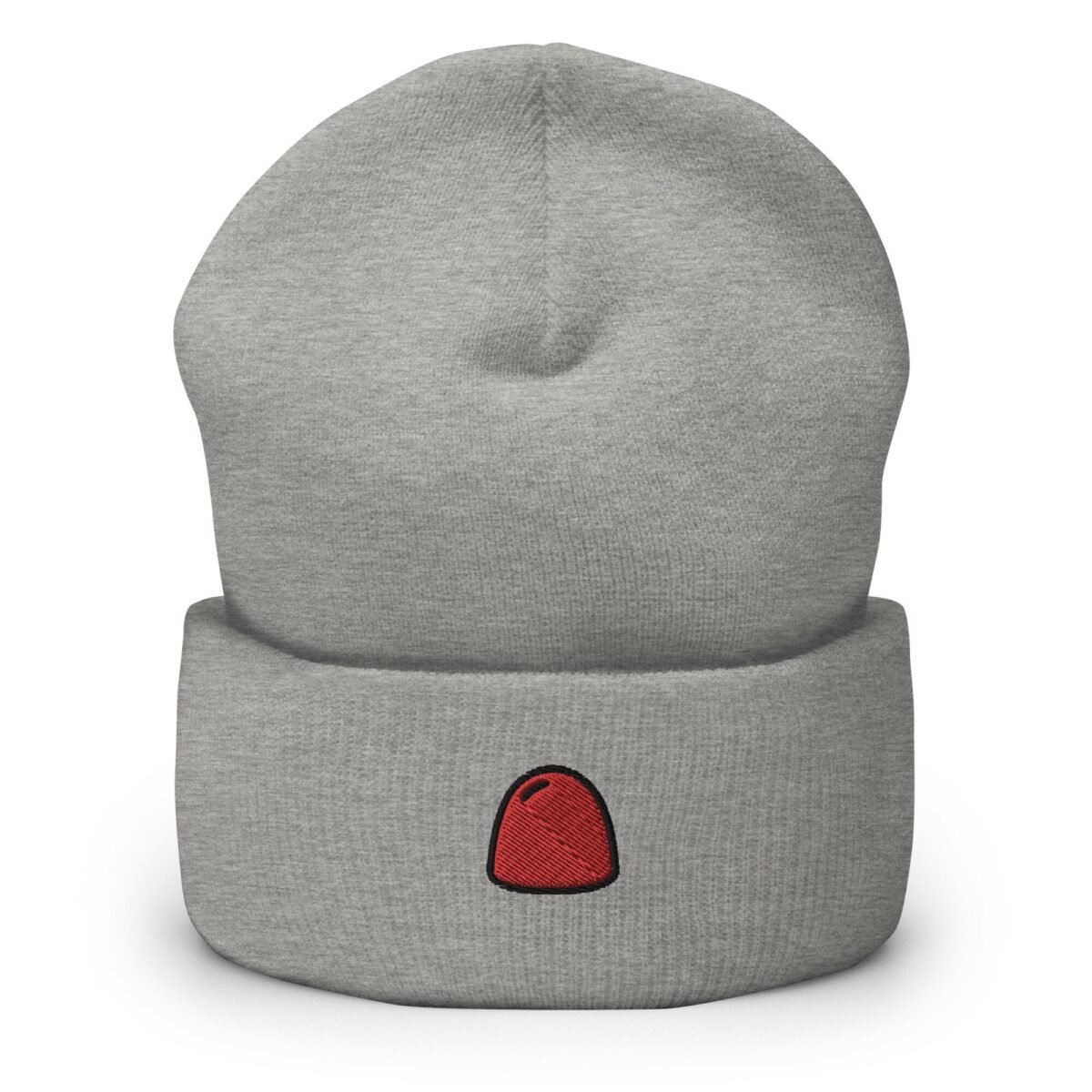 Embroidered Gumdrop Beanie Cuffed Knit Winter Hat