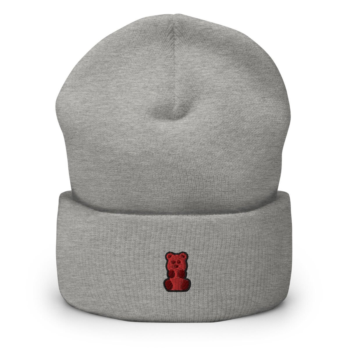 Embroidered Gummy Bear Beanie Knit Cuffed Winter Hat