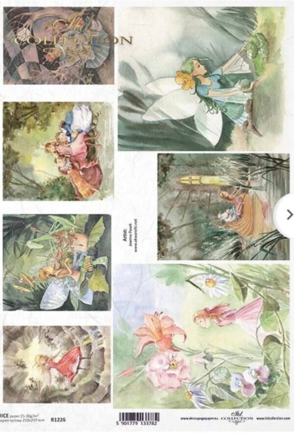 Fairytale Rice Paper For Decoupage A4 Sheet, Scrapbooking Crafts