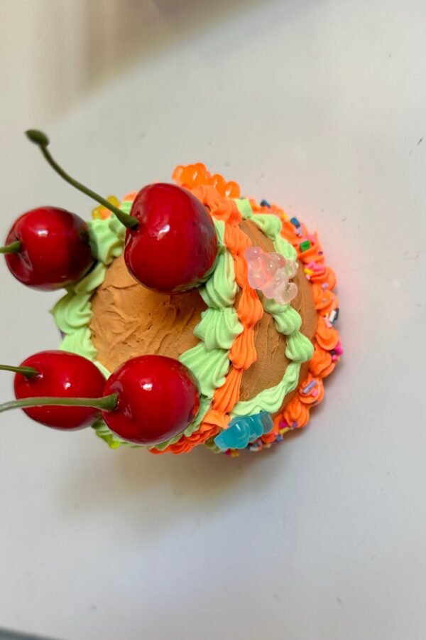 Fake Cake Cupcake Magnet ~ Choc With Gummy Bears Cherries