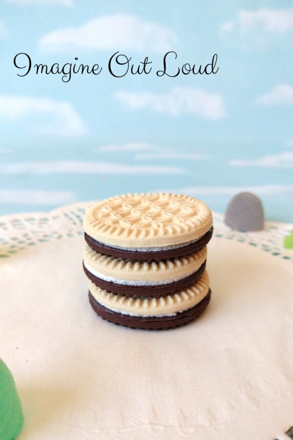 Fake Cookies Three Faux Chocolate Vanilla Cream Filled Sandwich