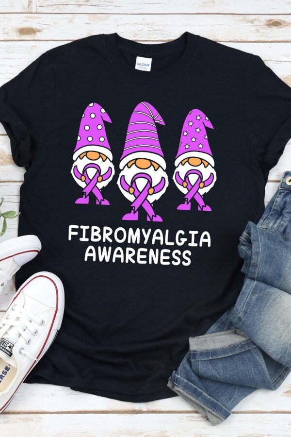 Fibromyalgia Shirt, Ribbon, Purple Gnome, Gnome Shirt For Women, Awareness Tshirt