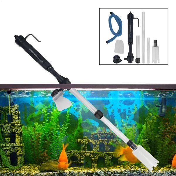 Filters Tools Waste Remover Vacuum Electric Water Change Pump Suction Filter Gravel Cleaner Tool Aquarium Fish Tank Pipe 250521