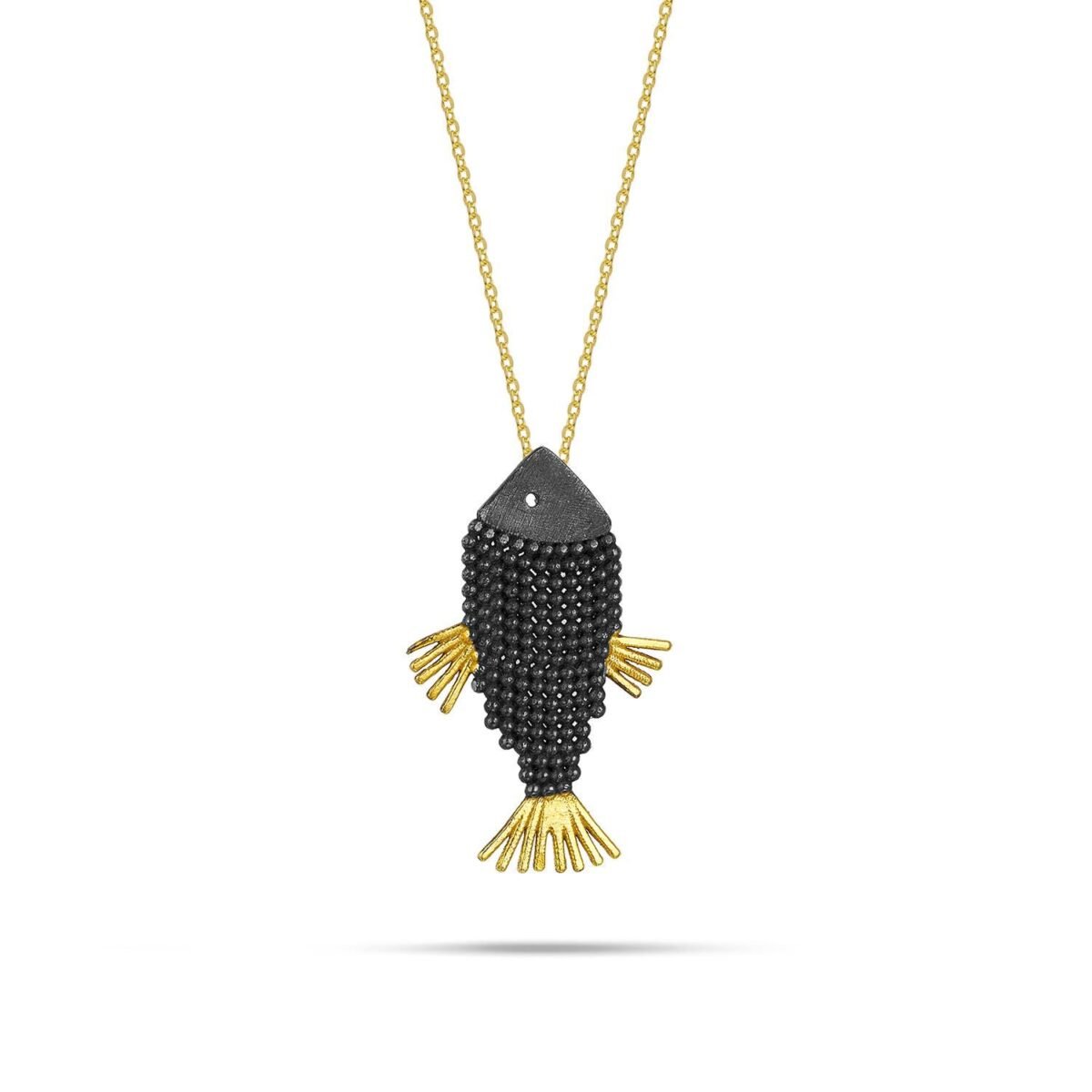 Fish Necklace, Jewelry, Gift For Her, Modern, Unique, Fine