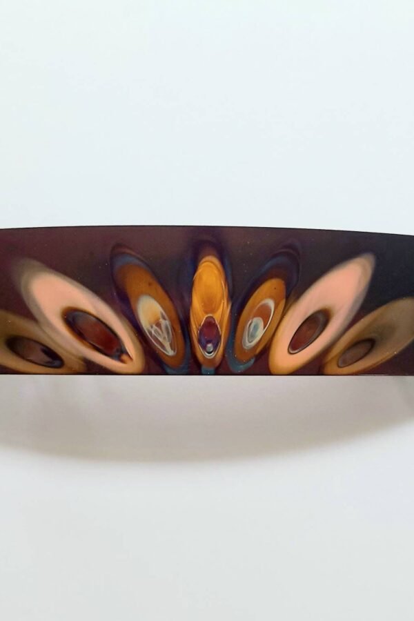 Flame Painted Copper Barrette, Hair Accessory, Beautiful 4 Inch 7Th Anniversary Gift, French Barrette