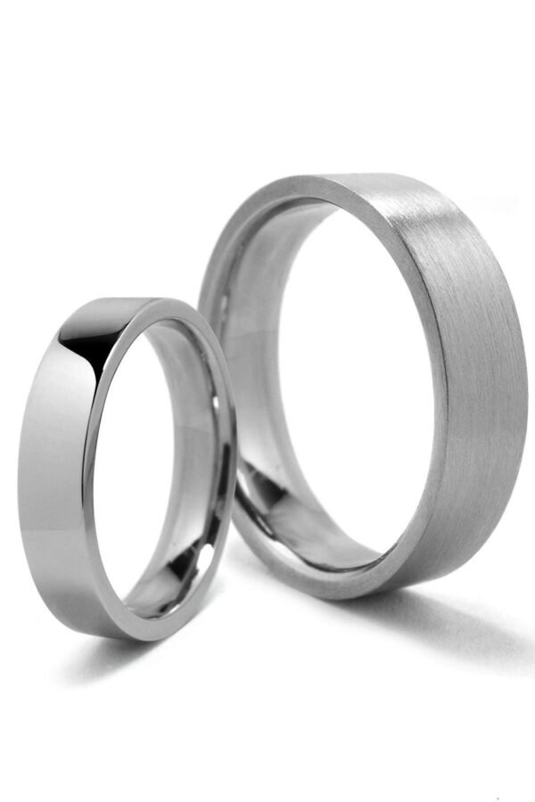 Flat Stainless Steel Wedding Band Ring - 2mm, 3mm, 4mm, 5mm