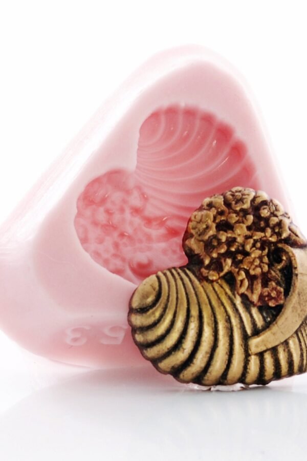 Floral Heart Silicone Mold Flexible Cabochon Food Safe Use With Fondant Chocolate Candy Mints Butter Or Craft Resin Clay | 553