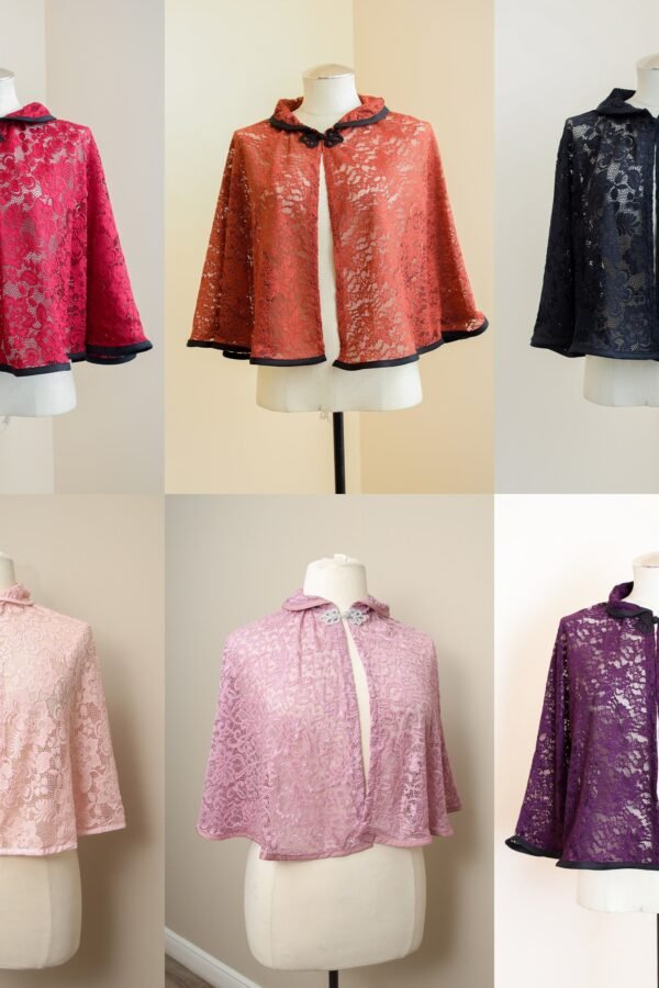 Floral Lace Capelet | Peter Pan Collar Vintage Style Cape Wedding Shoulder Shawl Wrap Cottagecore Goblincore Fairycore Goth Fantasy Larp